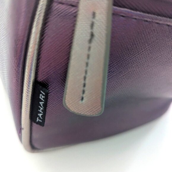 TAHARI Metallic Purple Makeup Cosmetic Travel Case BNWOT - Picture 3 of 6